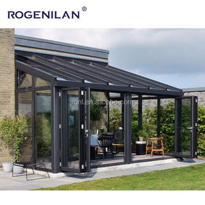Quatre saisons Triangle Toit Maison Extension <span class=keywords><strong>Aluminium</strong></span> Solaires Personnalisé Jardin D'hiver Debout Serre - Product Image 6