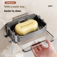 Porte-savon mural en ABS pour salle de bain, accessoires de salle de bain sans perçage pour un usage domestique