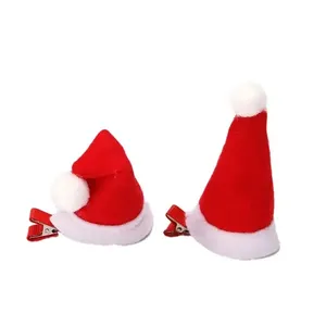 I-0112 Hot Sale Christmas Hairpins Cute Mini Barrettes Hair Grips Wool Knitting Hat Hair Clips for Christmas