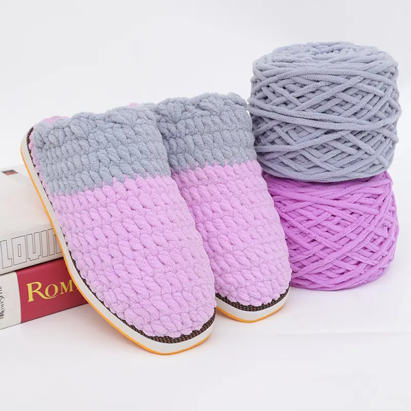 뜨개질과 DIY 셔닐 실 얼음 막대기 털실을 위한 5S 1PLY 손 뜨개질을 하기