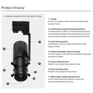 24w 30w מקרן מתכווננת מסלול תאורה cob הוביל מסגרים אנטי-זוהרים הניתנים להתאמה עבור גלריה לאמנות - Product Image 4
