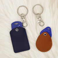 Porte-clés RFID en PU en forme de goutte d'eau, unisexe, rectangulaire, étui de protection pour carte d'accès et contrôle d'entrée
