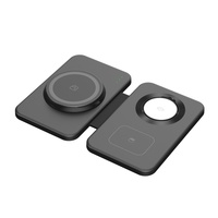 Support de chargeur de téléphone magnétique sans fil portable 3-en-1 à charge rapide PD avec OTP/OVP pour un transport facile, panneau PC ignifuge pliable