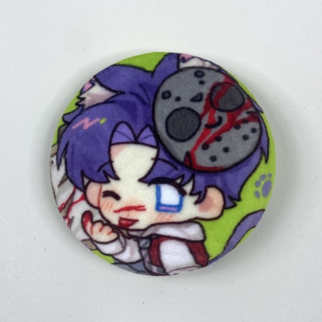 Cheap Promotion Gift Plush Fabric Badge Custom Anime Cartoon Printed Soft Button Pin