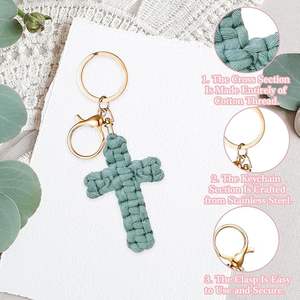 พวงกุญแจคริสเตียนแบบถักมือ สไตล์โบฮีเมียน ย้อนยุค เรียบง่าย สำหรับกระเป๋า รถยนต์ ของขวัญสุดสร้างสรรค์ - Product Image 3