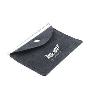 Sac d'emballage en velours suédé gris foncé personnalisé avec bouton-pression pour bijoux – Vente chaude - Product Image 5