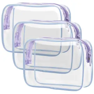 PVC Cosmetic Bag Lady Transparent Clear Zipper Black Makeup Bags Organizer Travel Bath Wash Make Up Case Toiletry Bags for Girls