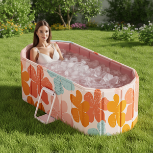 Bañera de Hielo Angulada Vanace de PVC, 330L, Plegable, Inflable, Portátil, Resistente, para 1-2 Personas - Product Image 1