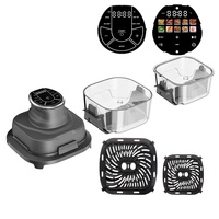 Friteuse à air numérique 2026 5,5L+3L avec fenêtre en verre, fonctionnement électrique, design moderne, nettoyage facile pour usage domestique