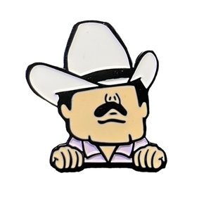 Pin de solapa de metal esmaltado personalizado al por mayor con logo de El Chapo, estilo mexicano, para sombrero de vaquero y gorra de béisbol para hombre - Product Image 4