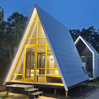 Maisons préfabriquées de forme triangulaire, maisons en aluminium de 20 pieds en forme de A, maison triangulaire de luxe pour hôtels, maison assemblée