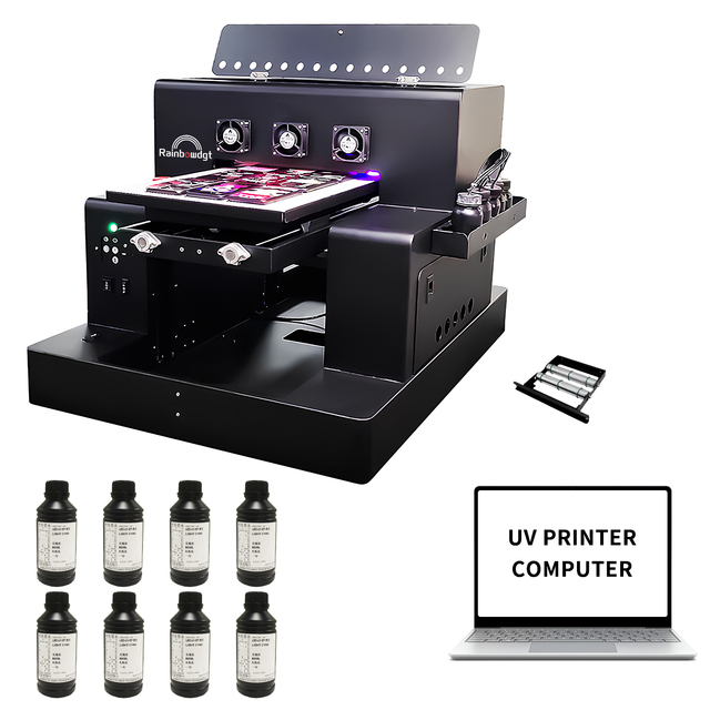 A3 Uv Dtf Printer Small A3 A4 A2 Uv Flatbed Phone Bottle Multifunction Digital Flatbed Printer with Varnish