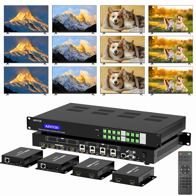 ED404H ED808H ED1616H H D M I Extender Matrix Switch 4 in 12 out 4K60Hz
