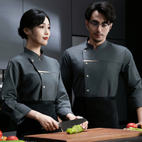 Vêtements de travail veste tissu travail bureau uniforme pour hommes grande taille Chef uniformes Chef hommes Détachement Kaki personnalisé cuisine Chef manteau
