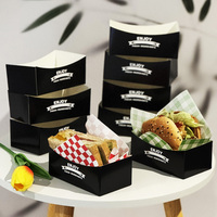 Emballage rectangulaire personnalisé pour sandwich petit-déjeuner boîte d'emballage alimentaire jetable en papier kraft pour hamburger