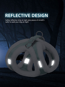 Set tali kekang anjing peliharaan tebal lembut, nyaman hangat reflektif <span class=keywords><strong>Harness</strong></span> hewan peliharaan untuk hewan peliharaan - Product Image 4