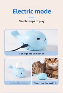 Juguete Eléctrico de Plástico para Gatos, Bola Flotante con Forma de Ballena, Palo Interactivo, Juguete Automático para Gatos, Antiaburrimiento para Gatitos - Product Image 5