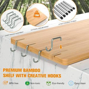 Étagère de rangement réglable à 3 niveaux pour économiser de l'espace, avec pieds en <span class=keywords><strong>aluminium</strong></span>, pour comptoir de <span class=keywords><strong>cuisine</strong></span>, étagère à épices en bambou - Product Image 4