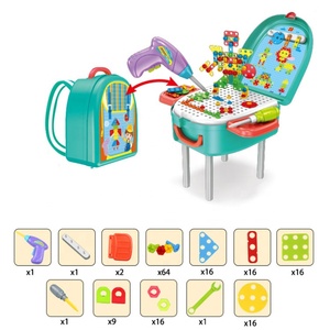 Ba Lô Đi Học Thiết Kế Túi Xách Tay Đồ Chơi Tháo Rời Tự Làm Ghép Hình Với Máy Khoan Điện Khối Xây Dựng Ba Lô Bàn Gấp Ghép Hình - Product Image 3
