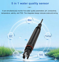 Sonde multiparamètre 5 en 1 étanche RS485 intégrée pour la qualité de l'eau : pH, température, salinité, EC, TDS