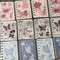 Carnet à spirales A7 de style Ins, papier de haute qualité, couverture en papier, style romantique, épaissi, petite taille, cadeau pour les devoirs
