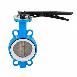 2-इंच नक्टाइल आयरन 304 स्टेनलेस स्टील फ्लोप्लास्टिक प्लेट मैनुअल वाफर पानी के लिए तितली वाल्व - Product Image 1