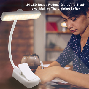 OEM Mini LED Book <b>Light</b> Portable Clip On Reading Lamp Flexible Neck Adjustable Brightness AA Battery Powered for Travel - Product Image 2