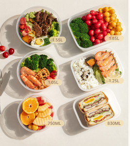 Contenitori per Alimenti in PET con Coperchio Ermetico, Ciotole Anti-perdita per Preparazione Pasti, Adatte al Microonde, Resistenti, Contenitori per Pranzo Salva-freschezza - Product Image 5