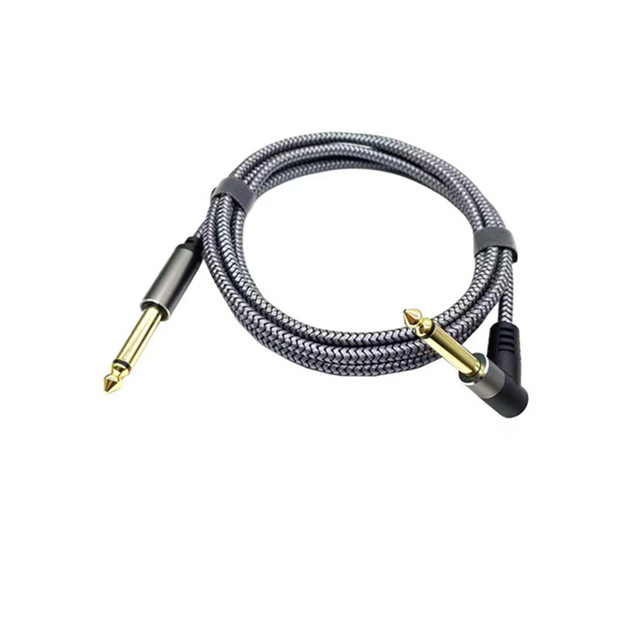 High Quality Nylon Braided Male to Male Guitar Instrument 6.35MM Cable