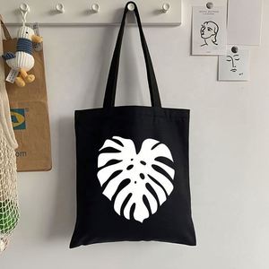 Wholesale Shopping Sublimated <b>Tote</b> Bag Reusable Custom Design Print Pattern Black <b>Canvas</b> Bag Foldable Portable <b>Canvas</b> <b>Tote</b> Bag - Product Image 4