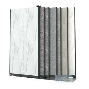 Huazhimeng Nhà Máy Trượt UV Hội Đồng Quản Trị PVC Tấm Đá Cẩm Thạch Hiển Thị Giá Đá Cẩm Thạch Đá Slab Kim Loại Gạch Hiển Thị Đứng Cho WPC Tường Bảng Điều Chỉnh - Product Image 3