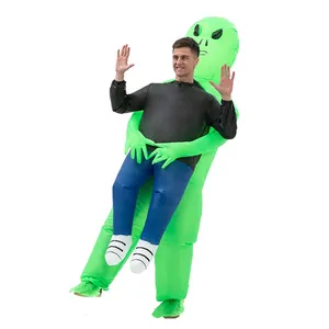 Costume de monstre gonflable d'alien vert effrayant pour adulte, Cosplay d'halloween