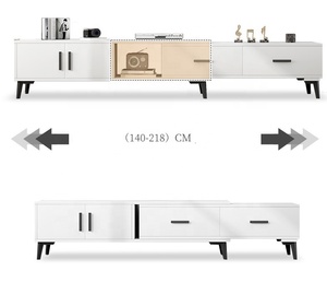 Meuble TV TV moderne, supports de télévision avec étagères à tiroirs, ensemble d'étagères, présentoirs de rangement - Product Image 3