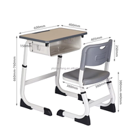 Meubles de classe bon marché, petite table d'étude ergonomique, ensemble bureau et chaise réglables pour étudiants, pour les écoles d'Asie du Sud-Est, CE ISO