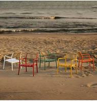 Fauteuil d'extérieur en rotin synthétique tressé, chaise de salle à manger moderne pour plage, jardin, patio, résistante aux intempéries