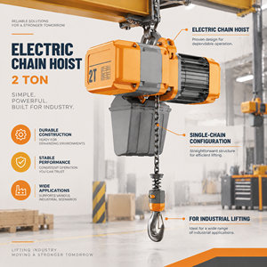 Palans électriques à chaîne de type européen de 2 tonnes pour le levage sur poste de travail et la maintenance d'équipements - Product Image 3