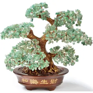 Natural Aventurine Chakra Crystal Tree with Healing Properties,Bonsai Feng Shui Money Tree for Luck