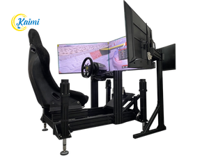 عرض خاص من كايمي: جهاز محاكاة ألعاب السباقات مع 3 شاشات عالية الدقة ودواسات قيادة السيارة المتحركة ومقعد مريح للسباقات الافتراضية - Product Image 2