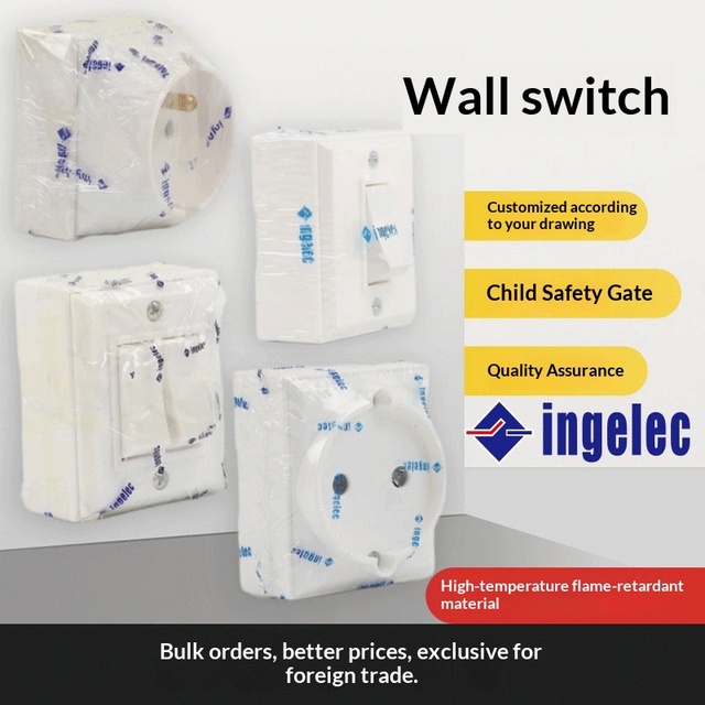 Ingelec Original European Standard Socket Wall Switch Panel IP56 Touch Switch Leakage Protection-Foreign Trade Cross-Border