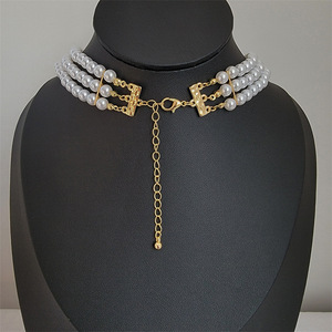 Collier ras du cou vintage élégant français ovale perle douce cour romantique collier <span class=keywords><strong>Sue</strong></span> chaîne de clavicule féminine avec tour de cou en diamant - Product Image 3