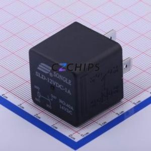 SLD-12VDC-1A Power Relay Through hole Component (THT),28x28mm Relay 12V 1 Normally Open: 1A (SPST-Normally Open)::: 5 1.6W - Product Image 1