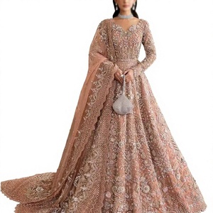 Vestido de Novia Moderno Hecho a Medida, Estilo Princesa, con Encaje, Volantes, Transpirable, Lentejuelas, Bordado de Cristal, Precio Bajo - Product Image 1