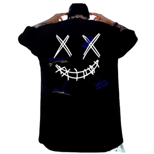 Camiseta de Manga Corta Estilo Americano, Color Sólido, Cuello Redondo, Versátil, Holgada, Estilo Hip-Hop, Informal, 100% Algodón, a la Moda - Product Image 4
