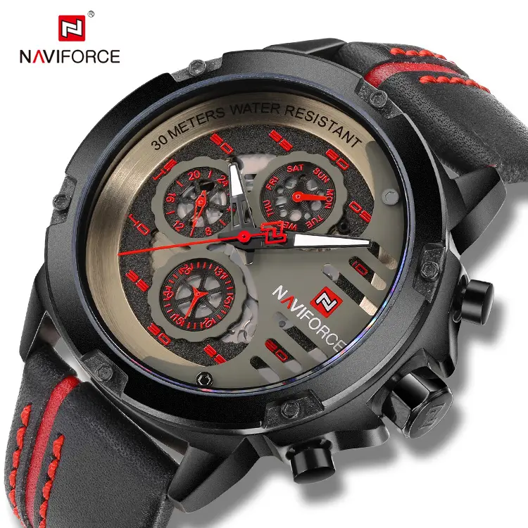 NAVIFORCE Men Quartz Watch Black Dial Date Luxury Sport Wrist Watch Canvas calendar digital dial fashion new