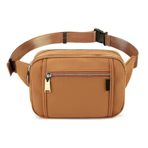 Casual Hip Bum 5 Zipper Pockets Adjustable Belt Bag Fashion Waist Fanny Packs Men Sports Luxury Waist Bag Women