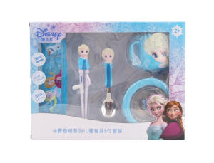 Juego <span class=keywords><strong>de</strong></span> <span class=keywords><strong>cubiertos</strong></span> <span class=keywords><strong>Disney</strong></span> Elsa Healthy Fun <span class=keywords><strong>de</strong></span> 5 piezas, bonita vajilla individual para niños para la vuelta al cole - Product Image 2