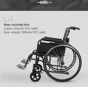 Fournitures médicales pour personnes âgées en gros Soins de santé Fauteuil roulant léger Manuel Standard - Product Image 4