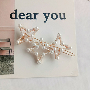 Vente en gros épingles à cheveux en perles plaquées or pinces à cheveux sexy en forme de cœur et de <span class=keywords><strong>cercle</strong></span> et paillettes pour filles - Product Image 3