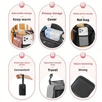 Sac de rangement isotherme pliable en tissu Oxford noir, le plus vendu, pour poussette, organisateur suspendu, accessoire indispensable pour sac de maman