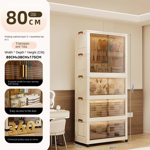 Lemari Pakaian Lipat Plastik Desain ZD802 untuk Pakaian dan Sepatu - Kotak Penyimpanan Pakaian Anak - Lemari Portabel Lipat - Product Image 5